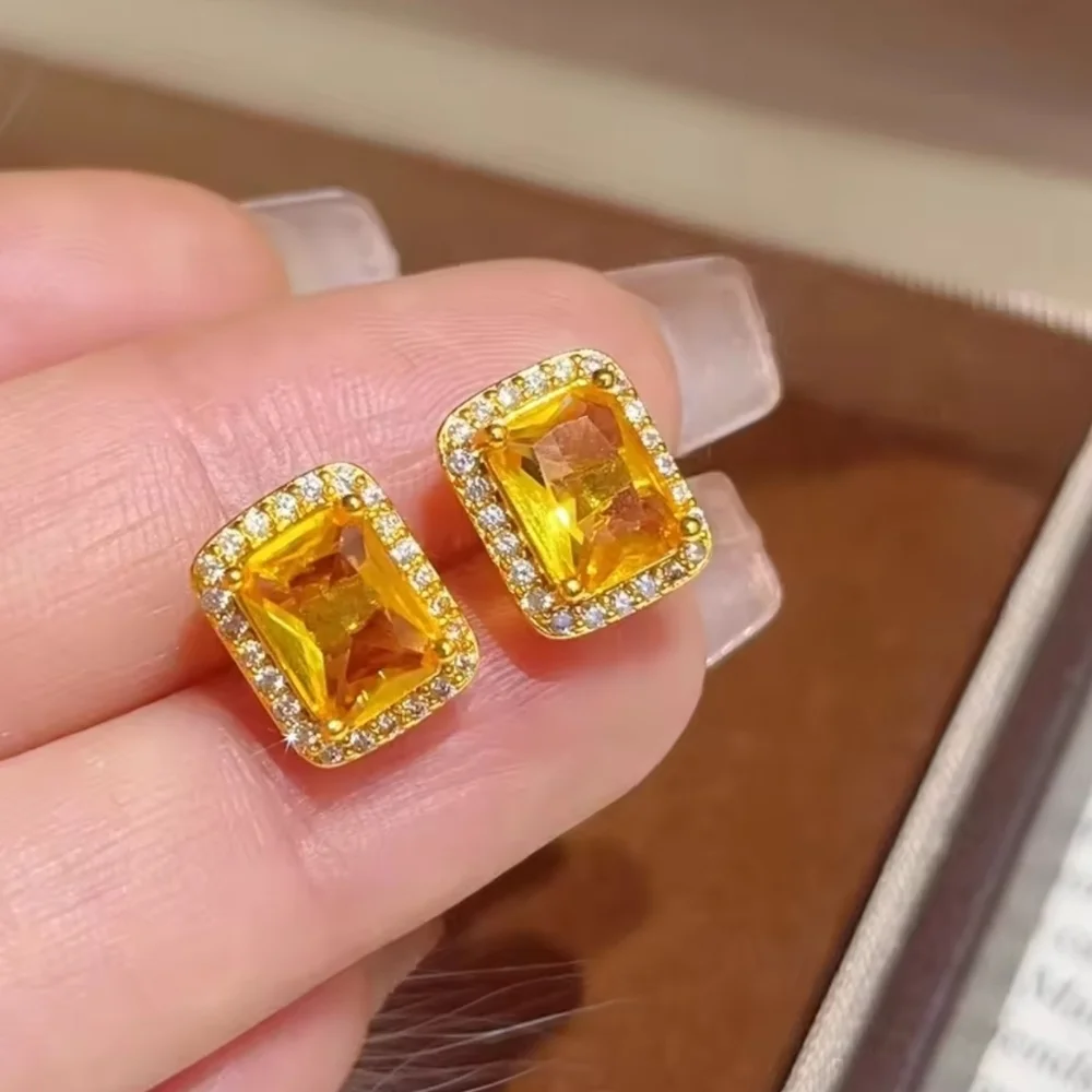 Yellow Gemstone Earrings - Picture 8 of 8